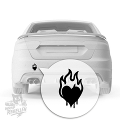 Burning Heart – Dripping Flame Vinyl Sticker