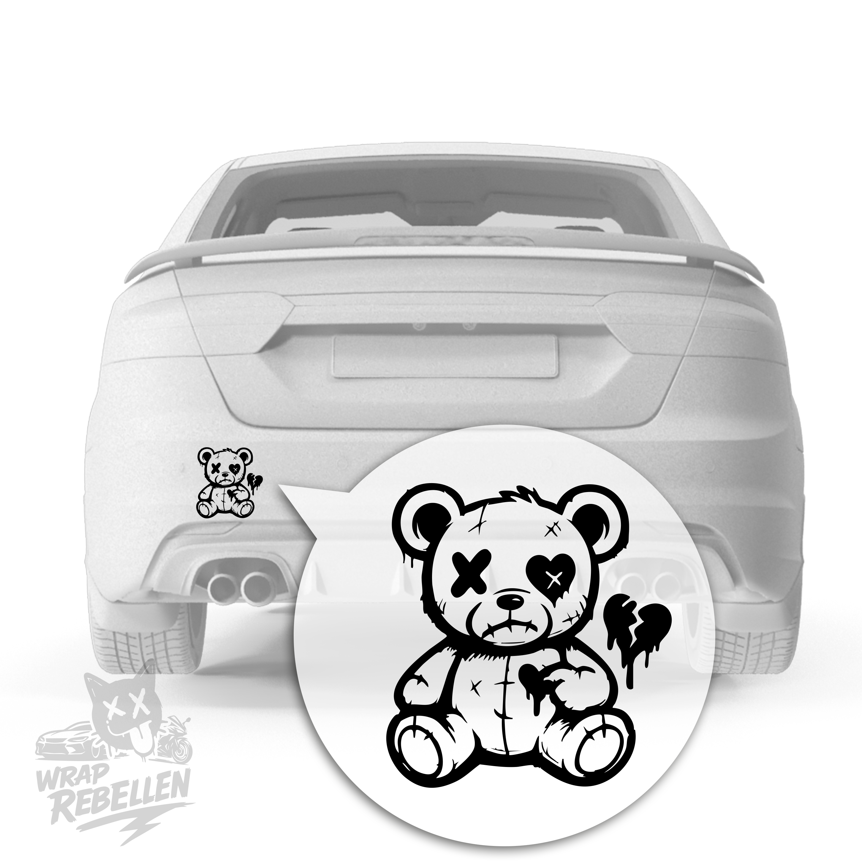 Broken Heart Teddy – Dripping Style | Edgy Bär Vinyl Aufkleber