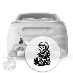 Mini Grim Rider – Skull Racer Vinyl Sticker