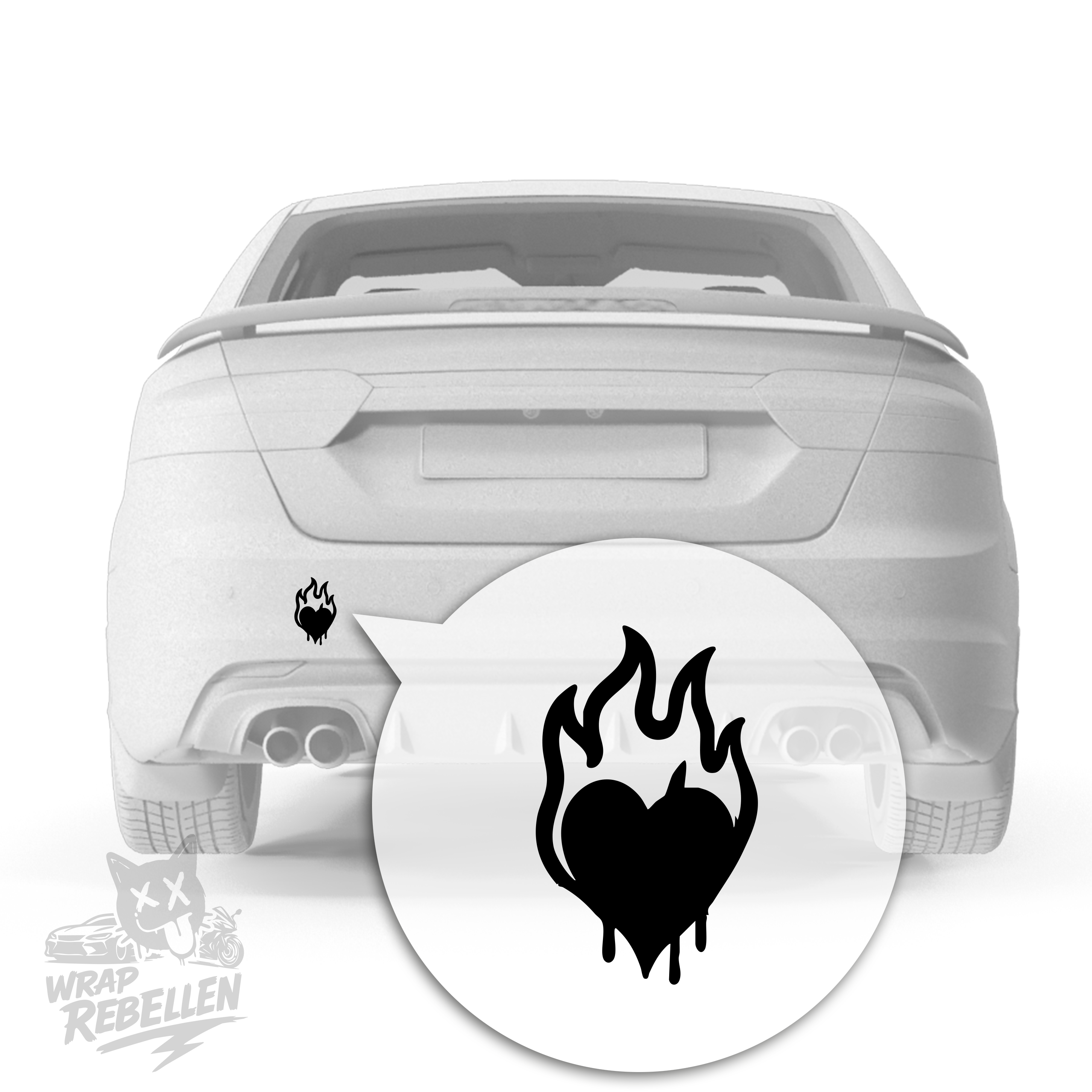 Burning Heart – Dripping Flame Vinyl Sticker