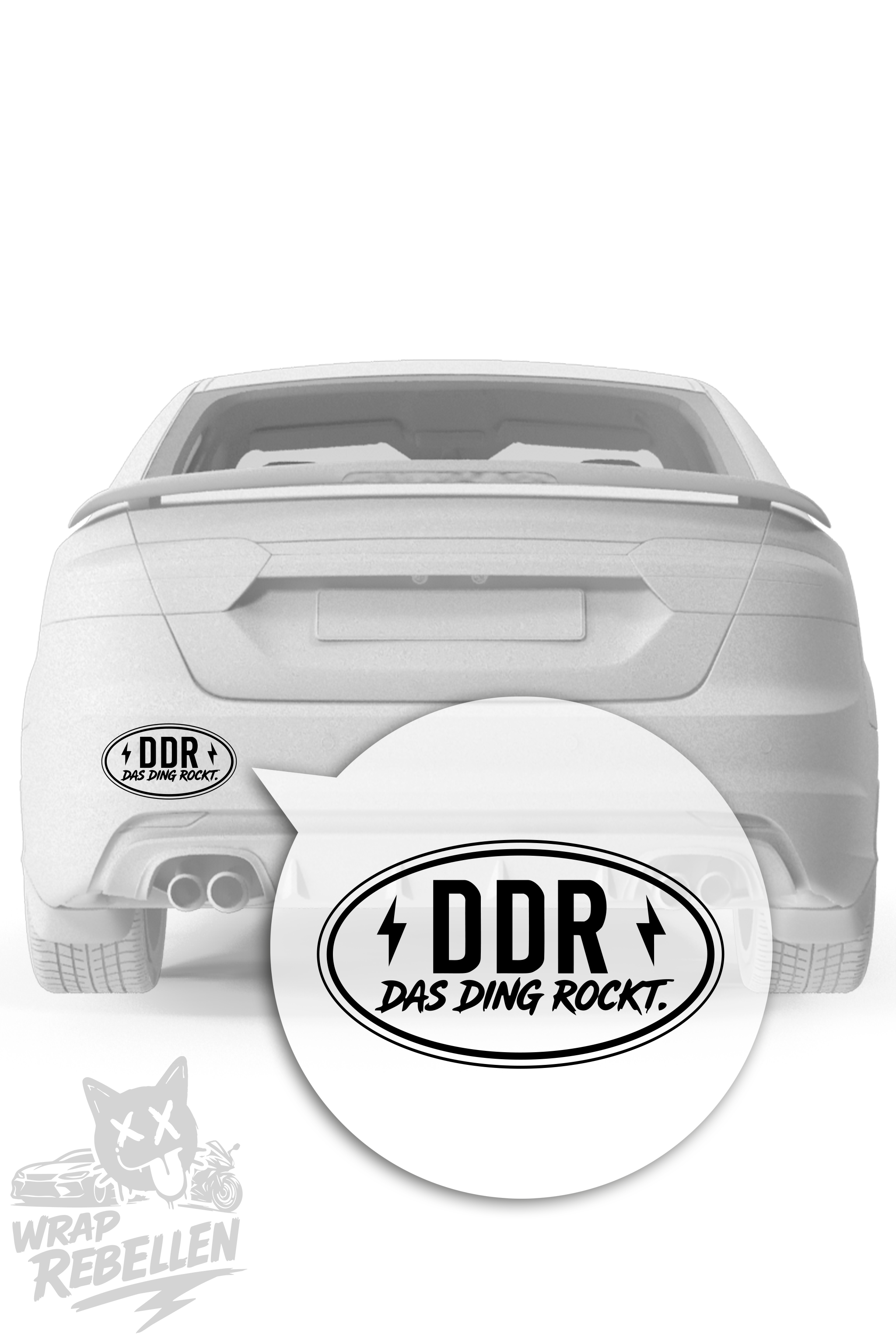 DDR – Das Ding rockt Sticker – Ostalgie Aufkleber im Retro Oval Design