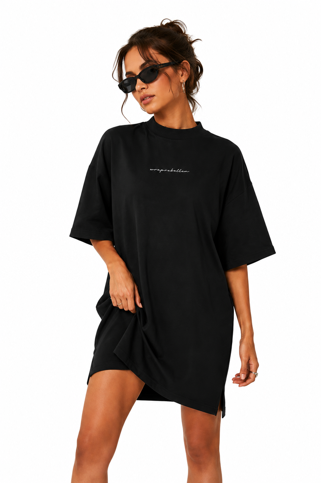 Wraprebellen Oversize Tee Dress – Streetwear Kleid mit Rückenprint