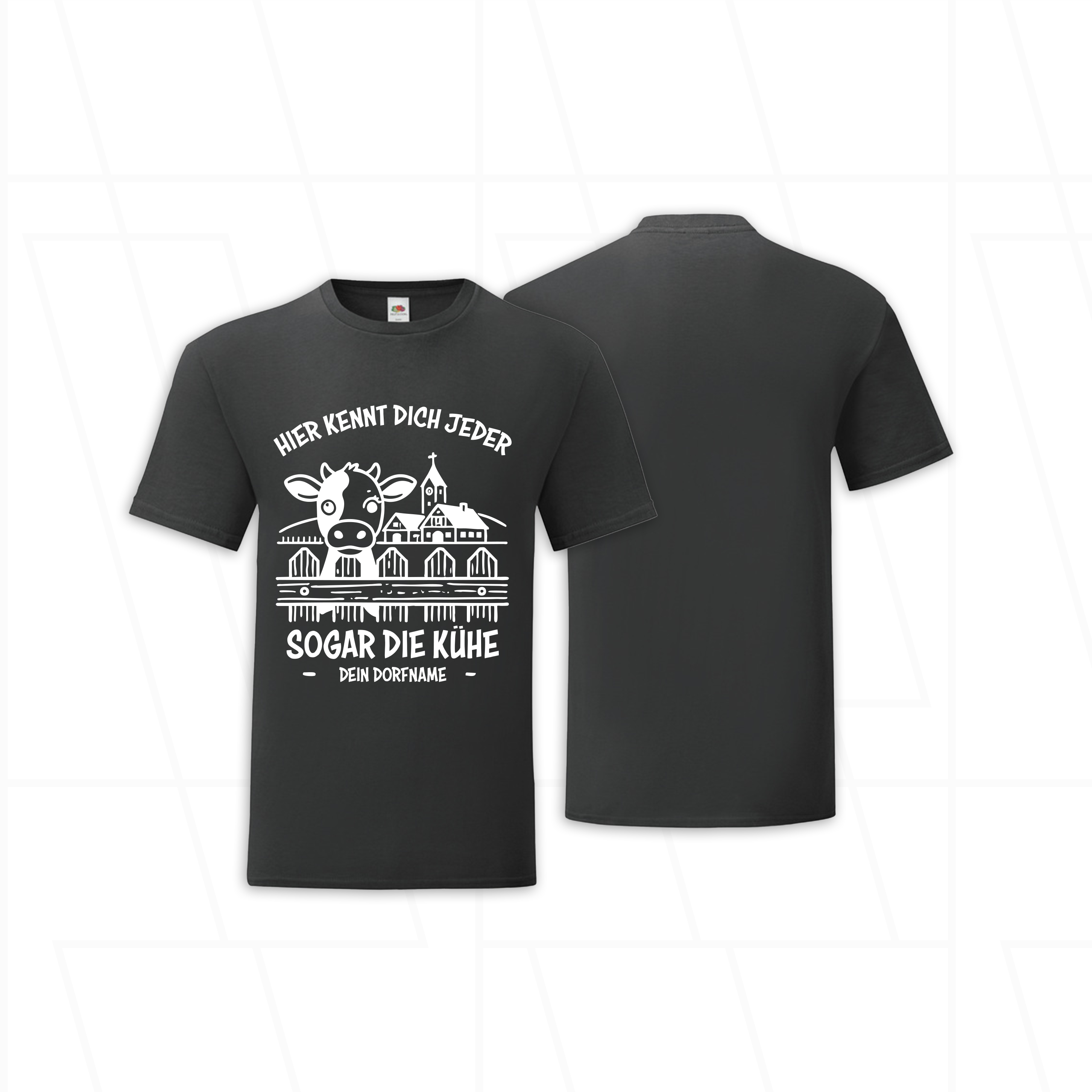 Anpassbares "Dorf T-Shirt" - Hier kennt dich jeder