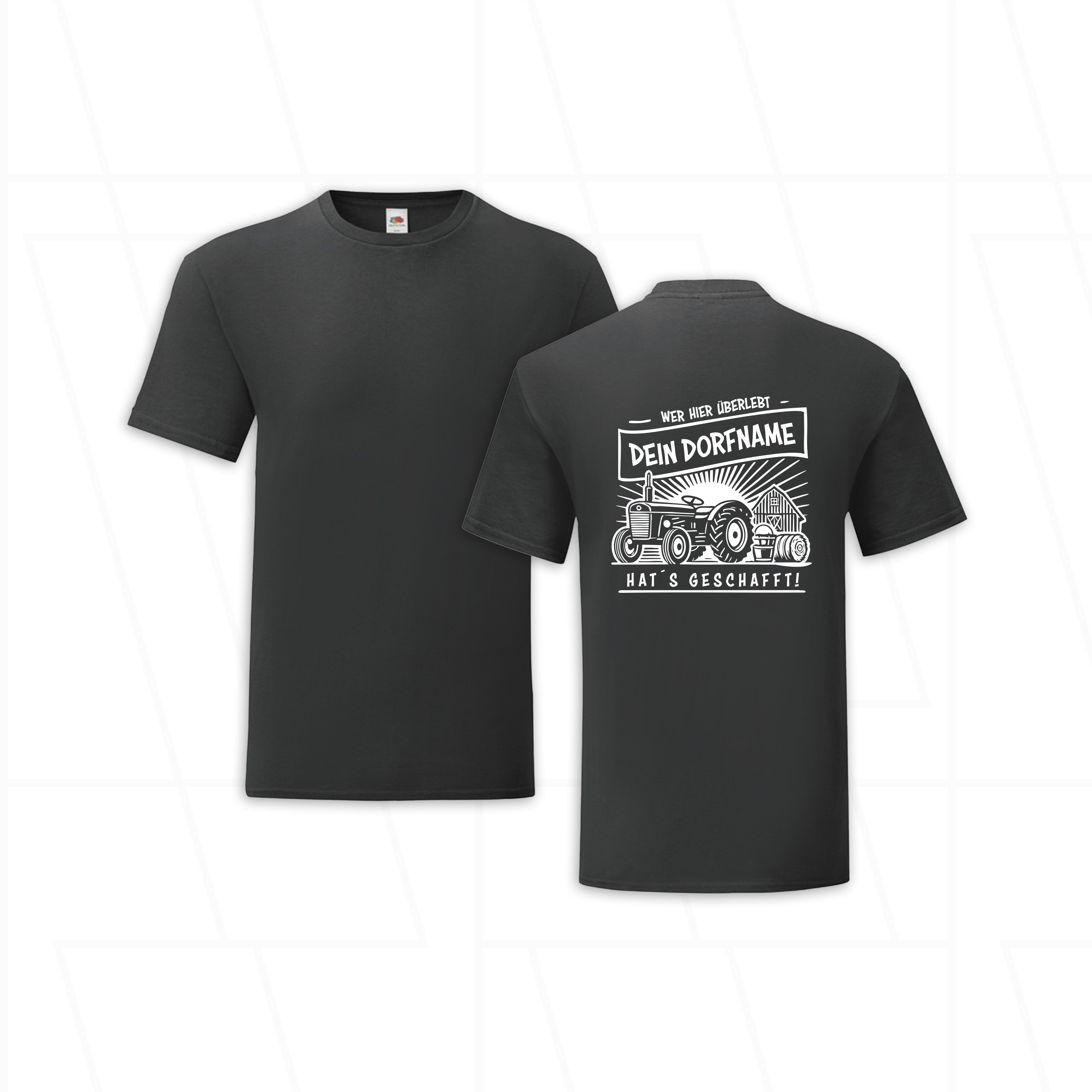 Anpassbares "Dorf T-Shirt" - Wer hier überlebt