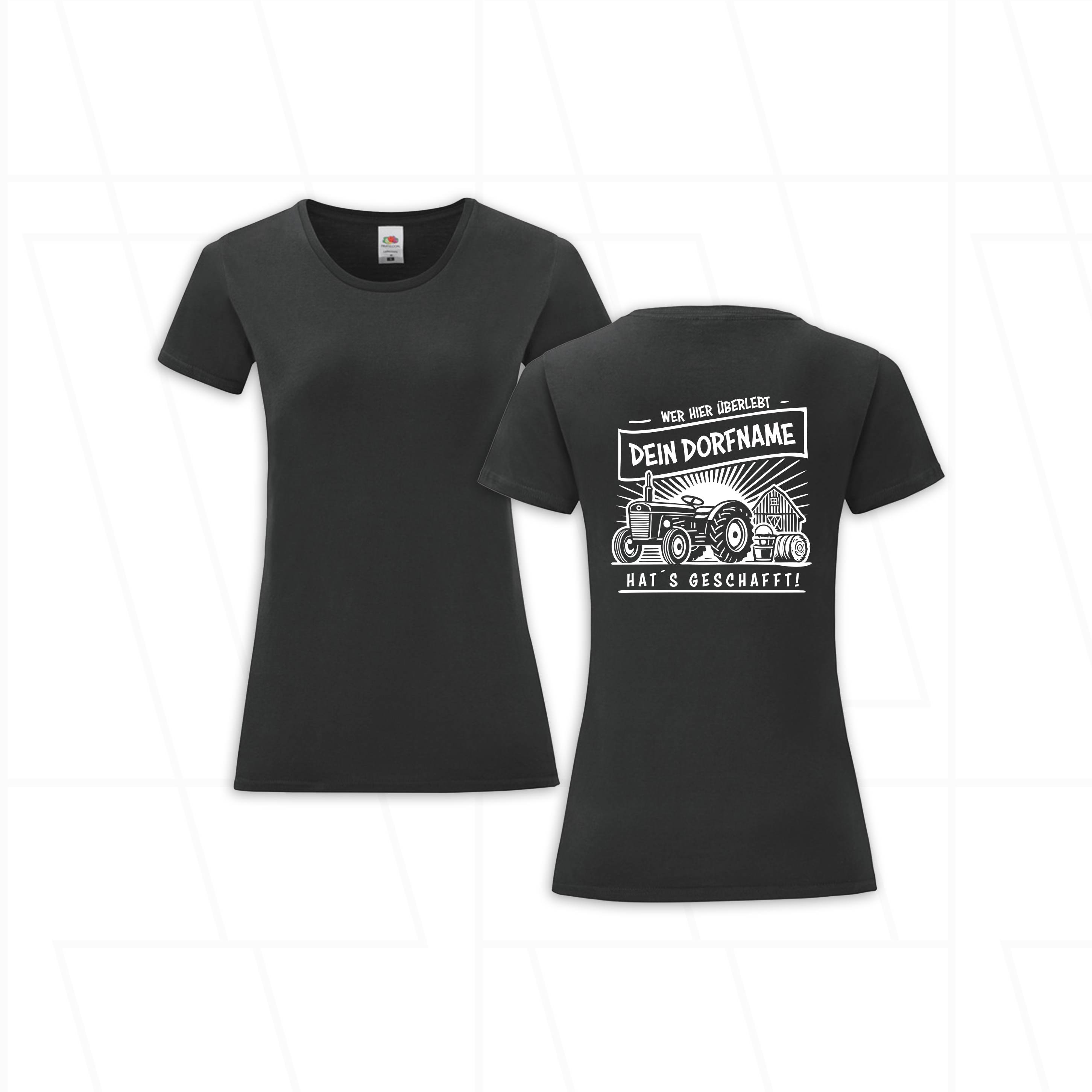 Anpassbares "Dorf T-Shirt" - Wer hier überlebt