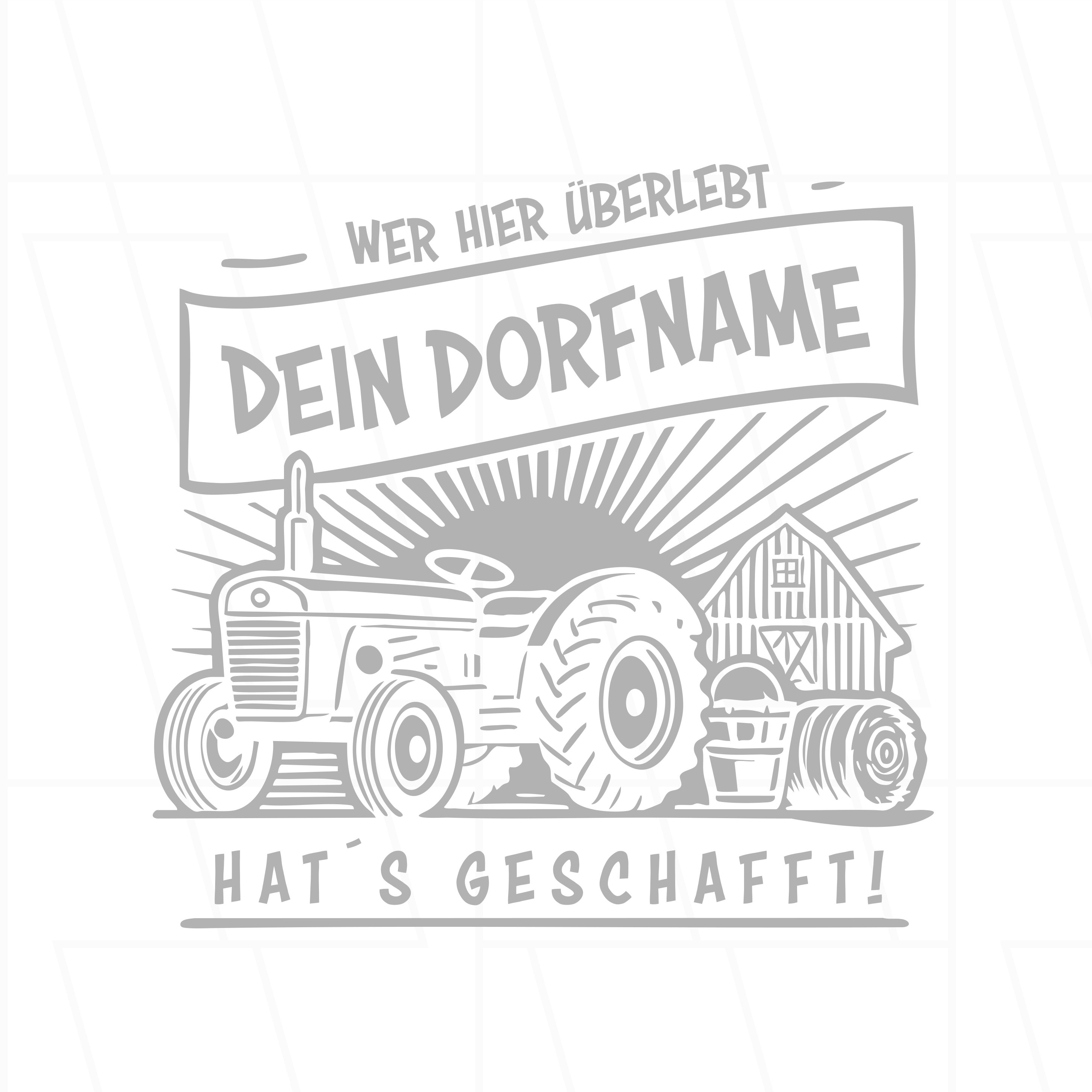 Anpassbares "Dorf T-Shirt" - Wer hier überlebt