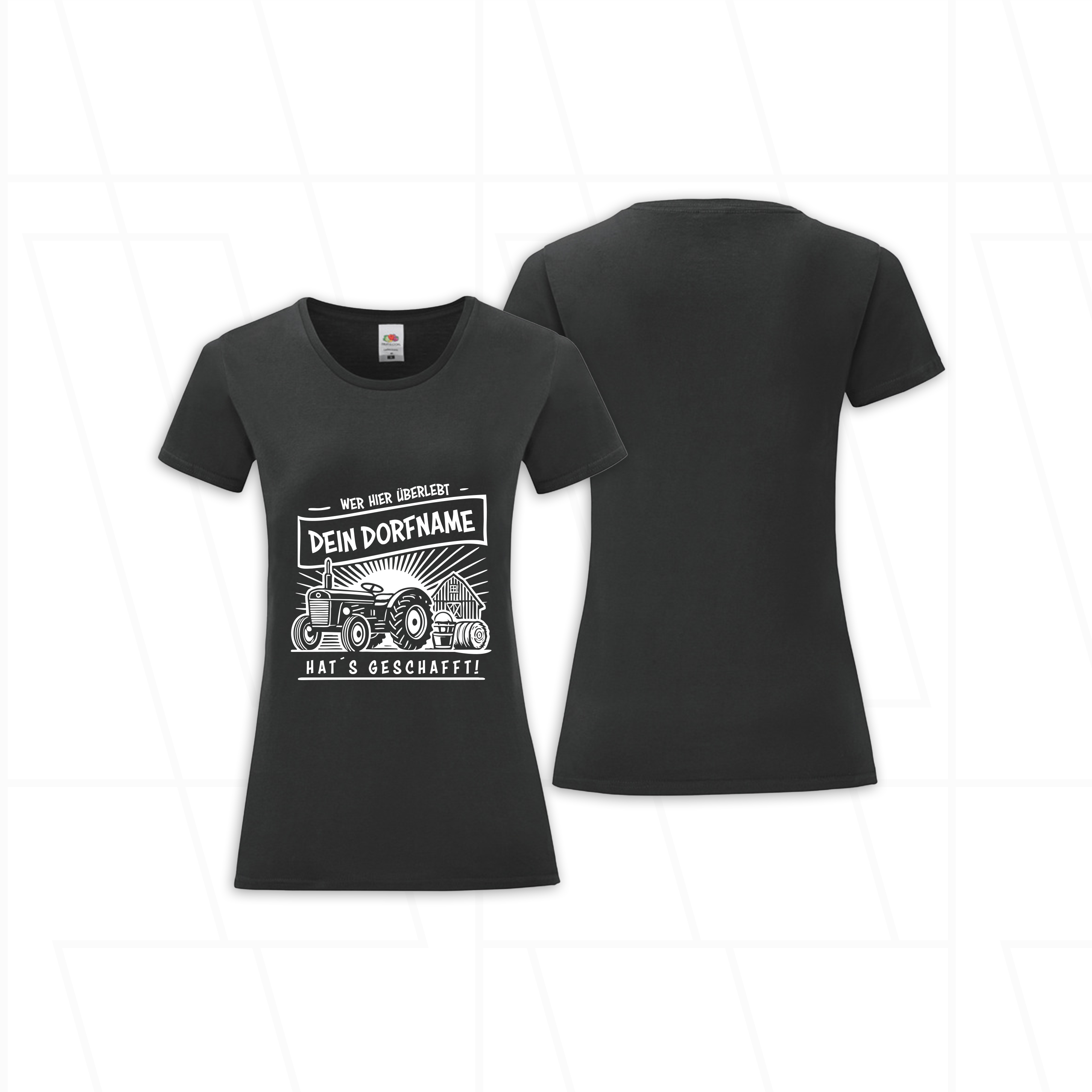 Anpassbares "Dorf T-Shirt" - Wer hier überlebt