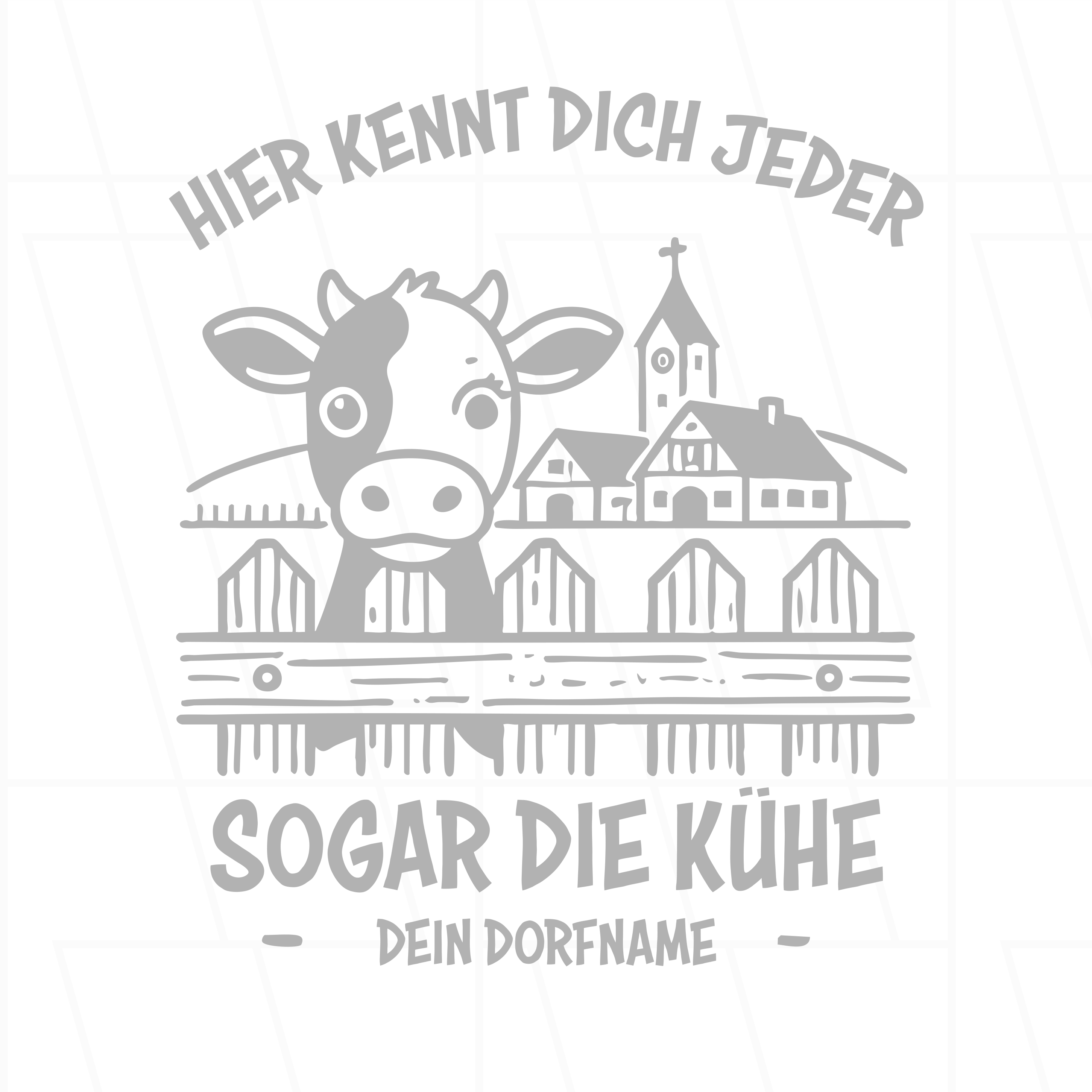 Anpassbares "Dorf T-Shirt" - Hier kennt dich jeder