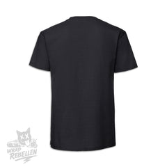 T-Shirt - Falten am Sack. Aber Eier aus Stahl.